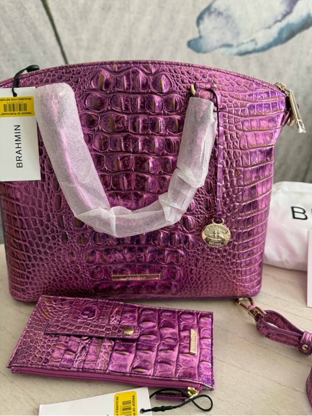 NWT BRAHMIN DUXBURY MELBOURNE OPERA WITH WALLET